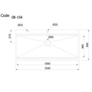 سینک ظرفشویی استیل کن مدل cn104 توکار