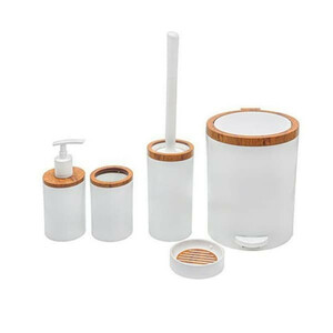 ست سرویس بهداشتی 5 پارچه هارمونی مدل روشا طرح چوب کد TP7273