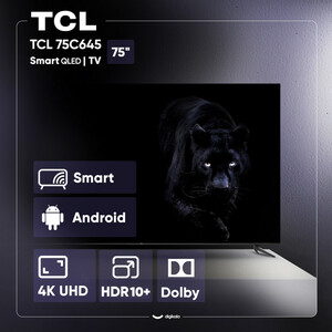تلویزیون کیو ال ای دی هوشمند تی سی ال مدل 75C645 سایز 75 اینچ