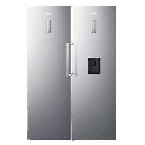 یخچال و فریزر دوقلو 40 فوت هایسنس مدل RS370S/FS270S، دارای نمایشگر و بدون برفک، با ارتفاع 186، پهنای 120 و عمق 67 سانتی‌متر، میزان مصرف انرژی A+، دارای 5 طبقه در یخچال و 5 کشو در فریزر، دارای سیستم نوفراست
