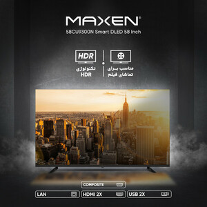 تلویزیون ال ای دی هوشمند مکسن مدل 58CU9300N سایز 58 اینچ