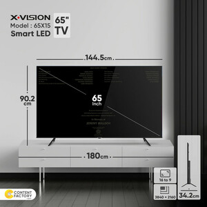 تلویزیون ال ای دی هوشمند ایکس ویژن مدل 65X15 سایز 65 اینچ