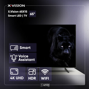 تلویزیون ال ای دی هوشمند ایکس ویژن مدل 65X15 سایز 65 اینچ