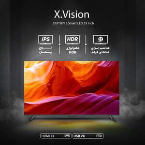 تلویزیون ال ای دی هوشمند ایکس ویژن مدل 55XYU715 سایز 55 اینچ