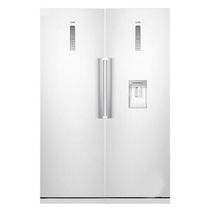 یخچال فریزر دوقلو 40 فوت سام مدل RR65-RZ65/W، دارای اخطار باز ماندن درب، با ارتفاع 180، پهنای 120 و عمق 68.4 سانتی‌متر، کیزان مصرف انرژی A، دارای 5 طبقه در یخچال و 5 کشو در فریزر، دارای سیستم نوفراست