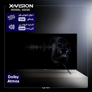 تلویزیون 65 اینچ ال ای دی هوشمند ایکس ویژن مدل 65X25