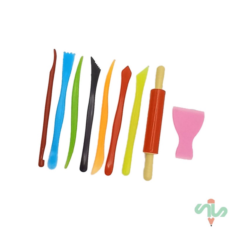 ابزار سفالگری وردنه دار 10 عددی