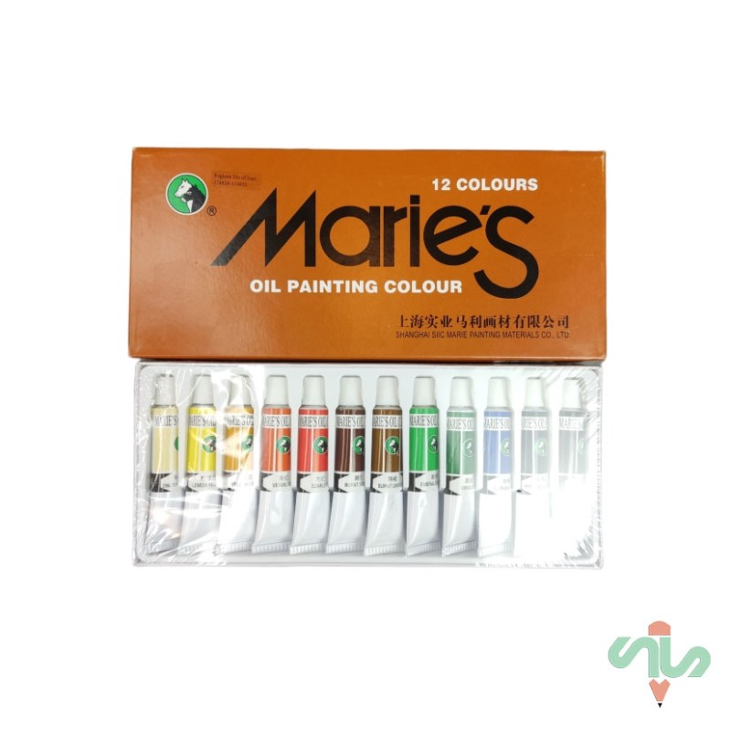 رنگ روغن ماریس 12 رنگ حجم 12 میلی لیتر