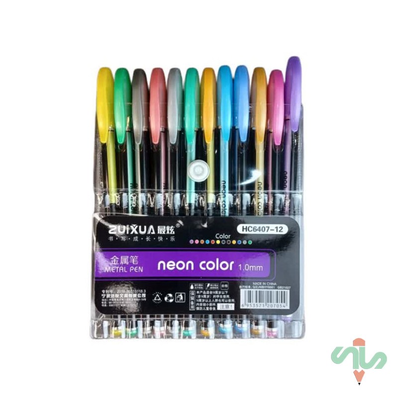 خودکار اکلیلی 12 رنگ نئون کالر کد 6407