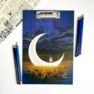 تخته شاسی فانتزی سایز A4 ونگوگ هشتگ کد 113