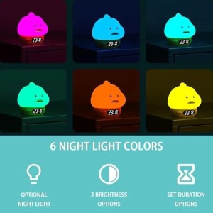 چراغ خواب سیلیکونی ساعت دار