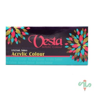 رنگ اکریلیک وستا ۱۲ رنگ حجم ۲۱ میلی لیتر
