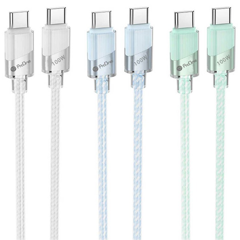 کابل شارژ سریع تایپ سی به تایپ سی 100 وات پرووان  PCC133