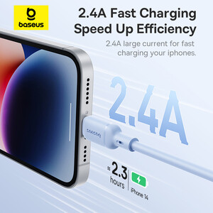 کابل تایپ سی به لایتنینگ 20 وات دو متری بیسوس