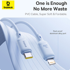 خرید کابل تایپ سی به لایتنینگ 20 وات دو متری بیسوس