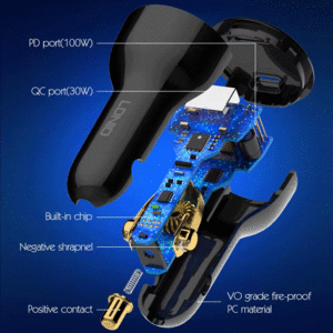 قیمت شارژر فندکی تایپ سی 100 وات الدینیو