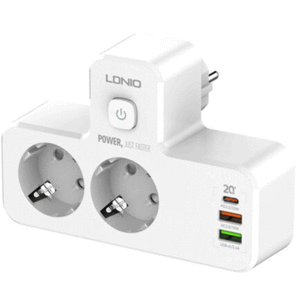 چند راهی برق ارت‌دار یو‌اس‌بی و تایپ‌سی 20 وات الدینیو SE2337