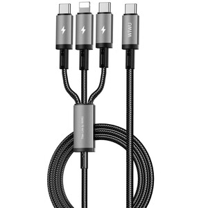 کابل شارژ چند منظوره تایپ‌سی به تایپ‌سی و لایتنینگ 60 وات 1.2 متری ویوو