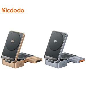شارژر بی سیم آیفون سری 12 و بالاتر 15 وات و استند رومیزی تاشو چهارکاره مک‌دودو CH-5192