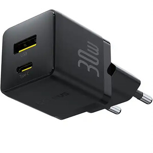 خرید شارژر دیواری فست تایپ‌سی و یو اس بی 30 وات بیسوس با کابل دو سر تایپ سی