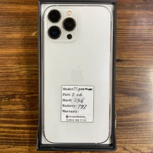 گوشی آیفون 13ProMax سفید (ZAA) | حافظه 256 گیگابایت دوسیم باطری %79 (کارکرده ) + ویدیو