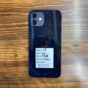 گوشی آیفون 12 مشکی (ch) | حافظه 128 گیگابایت دوسیم باطری %74 (کارکرده ) + ویدیو