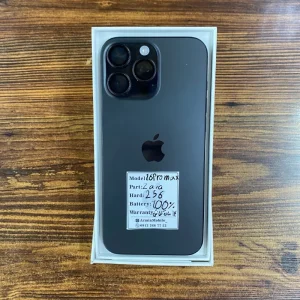 گوشی آیفون 16 پرومکس (zaa) مشکی | حافظه 256 گیگابایت  دوسیم (با ریجستر) باطری  %100 (کارکرده درحدنو ) + ویدیو