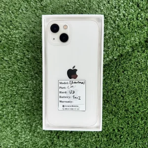 گوشی آیفون 13 سفید (Ch) | حافظه 128 گیگابایت دوسیم باطری %100 (کارکرده )