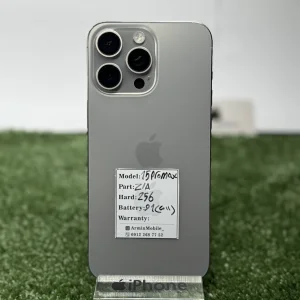 گوشی آیفون 15 پرومکس نچرال (ZAA) | حافظه 512 گیگابایت دوسیم  باطری %91 با ریجستر (کارکرده )