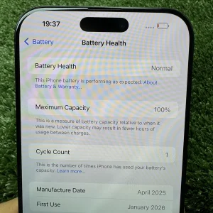 گوشی آیفون 16 پرومکس مشکی (ZAA) | حافظه 256 گیگابایت دوسیم  باطری %100 با ریجستر (کارکرده )