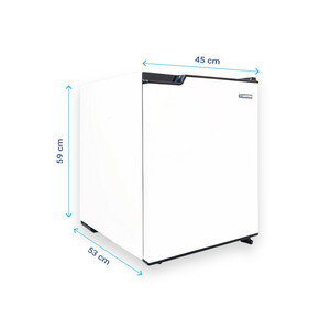 یخچال 3 فوت ایستکول مدل 2403، با ارتفاع 59، عمق 53 و پهنای 45 سانتی‌ متر، میزان مصرف انرژی A+، دارای 2 طبقه، دارای سیستم دیفراست