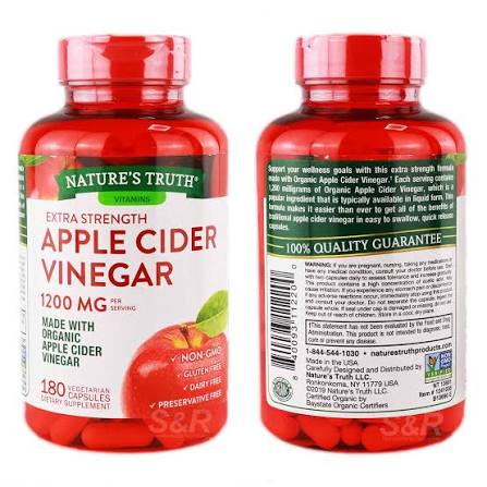 کپسول گیاهی سرکه سیب ۱۸۰ عددی برند نیچرتروث