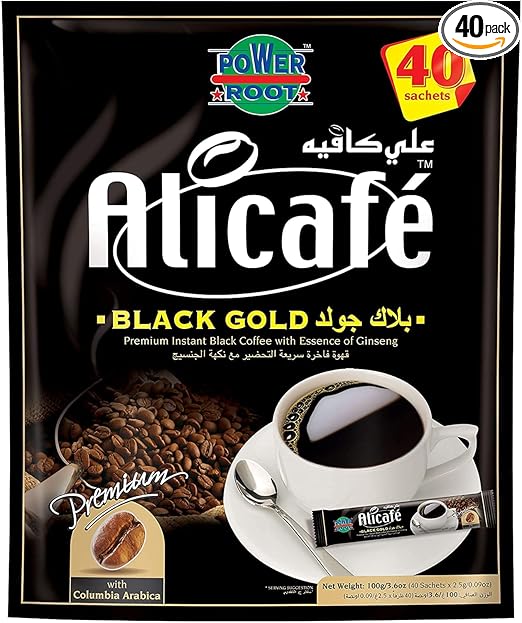 پودر قهوه فوری علی کافه بلک گلد ۴۰ عددی