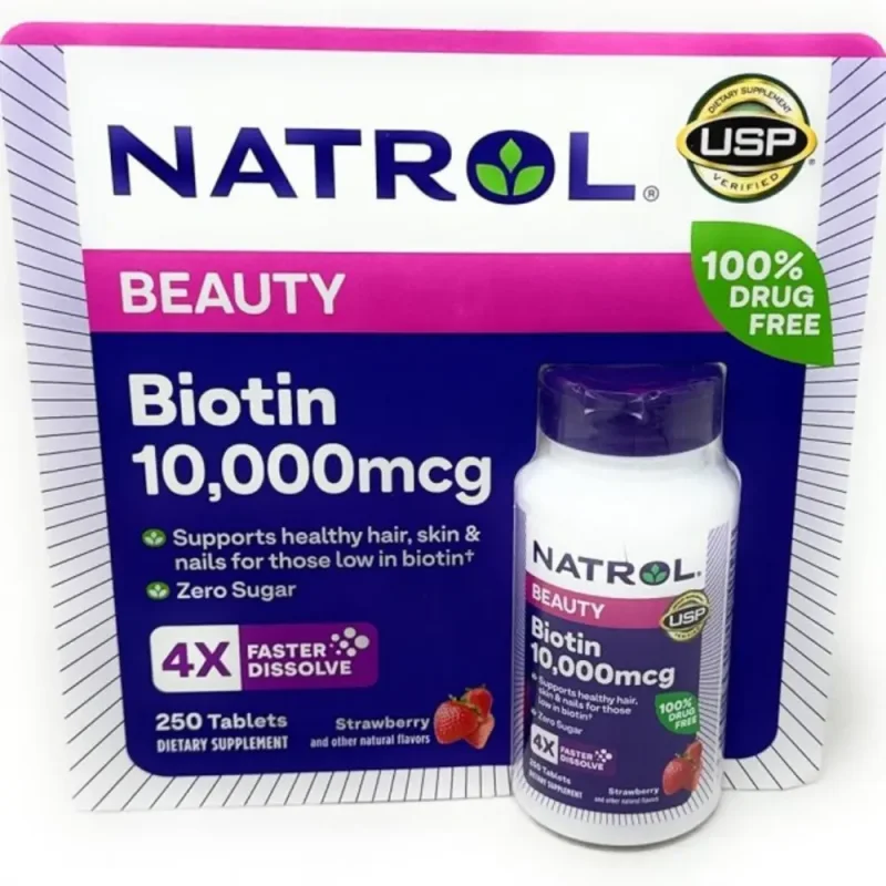 مکمل گیاهی بیوتین 10000 میکروگرم برند ناترول Natrol