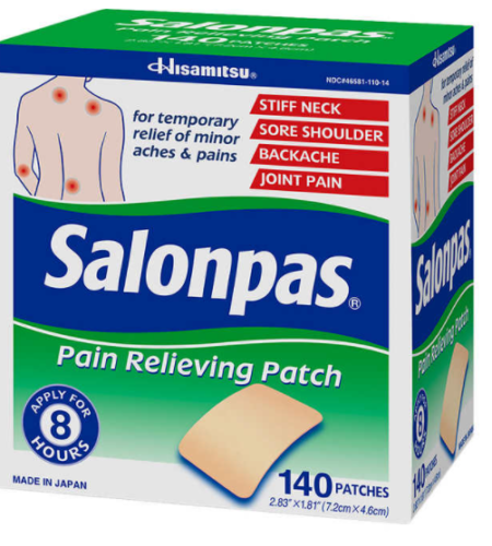 چسب تسکین دهنده درد salonpas ساخت ژاپن پک 20 عددی و 140 عددی