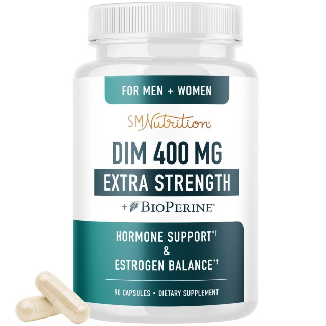 مکمل گیاهی  DIM 400 میلی‌گرم تنظیم کننده تعادل هورمونی و متابولیسم استروژن 90 عددی برند اس‌ام نوتریشن sm nutrition