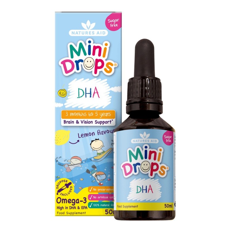 قطره‌ DHA و امگا 3 نیچرز اید Natures Aid در حجم 50 میل