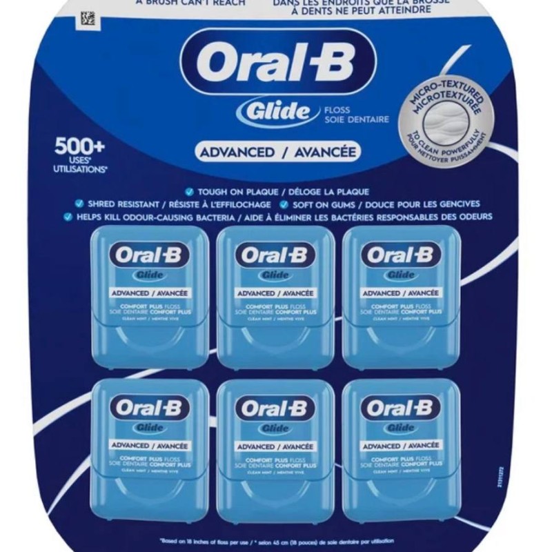 بسته 6 تایی نخ دندان Oral-B Glide پرو هیلت پیشرفته | اندازه: 43.7 یارد