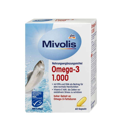 مکمل امگا 3 ۶۰ عددی  Omega-3 1000  mg Mivolis