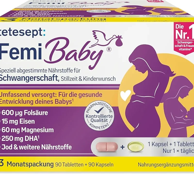 مولتی ویتامین 60 عددی فمی بیبی femi baby tetesept مخصوص مادران باردار و شیرده