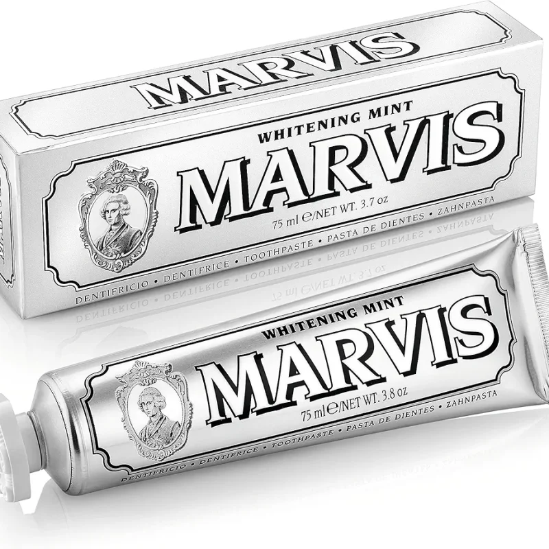 خمیر دندان بدون فلوراید گیاهی و سفید کننده marvis با طعم نعنا حجم 85 ml