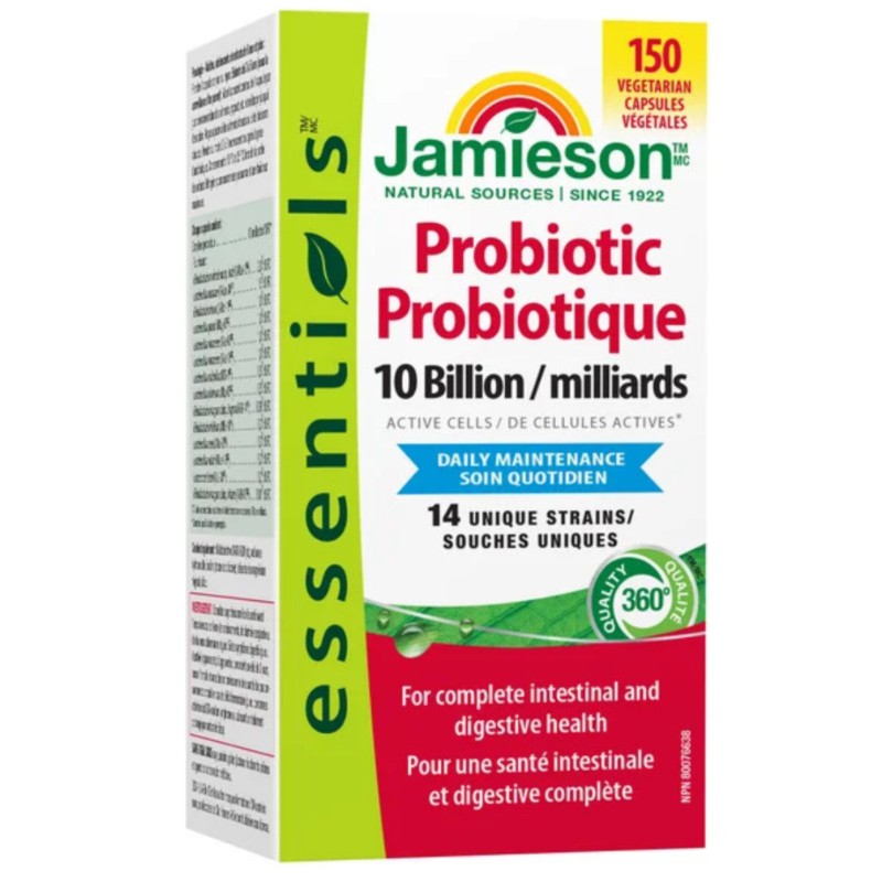 پروبیوتیک گیاهی جمیسون 10 میلیارد Jamieson Probiotic 10 Billion 150 Vegetarian Capsules ساخت کانادا
