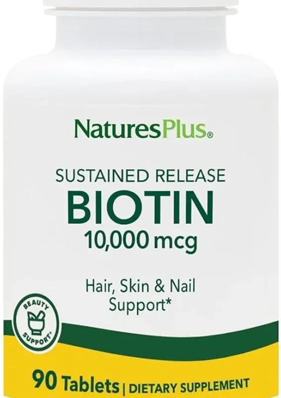 مکمل بیوتین ۱۰۰۰۰ میلی گرم قوطی ۹۰ عددی biotin 10000 mcg natturesplus