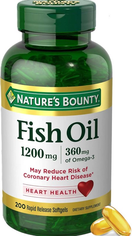مکمل روغن ماهی Fish oilنیچرز بونتی – 1200 میلی‌گرم، 360 میلی‌گرم امگا 3 (200 عدد سافت‌ژل