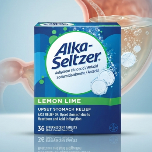 آلکا ۳۶ عددی (سوزش سر دل و سو هاضمه) لیمویی Alka-Seltzer Extra Strength-upset Stomach Relief ۱