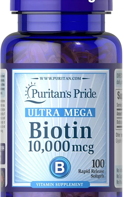 مکمل بیوتین biotin ultra mega دوز ۱۰۰۰۰ میکرو گرم ساخت آمریکا ۱۰۰ عددی