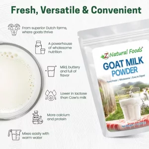 پودر شیر خالص کامل بز هلندی مخصوص بزرگسالان454 گرمی برند znutral food