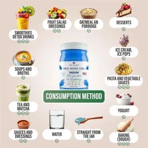 ژل خزه دریایی به همراه اسپیرولینا آبی و نعنا ۴۷۳میلی گرم برند ture sea moss
