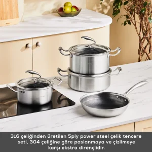 سرویس قابلمه ۷ پارچه استیل ۵ لایه برند کاراجا karaca