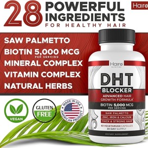 مکمل گیاهی رشد مو  و مسدودکننده DHT BLOCKER    برند Hairo Nutrition
